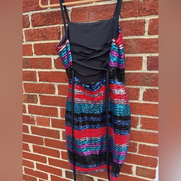 Wayf Manfi Stripe Sequin Dress - Picture 6 of 9